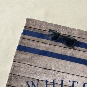 Nautic Beige Wood Custom Family Anchor Strandtuch (Beispiel)