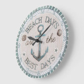 Nautic Best Days Beach Rustic Wall Clock Große Wanduhr (Winkel)
