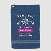 Nautic Best Sailor Navy Golfhandtuch (Vorderseite)