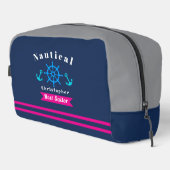 Nautic Best Sailor Navy Gray Waschbeutel (Rechte Ecke)