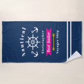 Nautic Best Sailor Navy Strandtuch (Vorderseite)