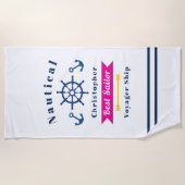 Nautic Best Sailor White Strandtuch (Vorderseite)