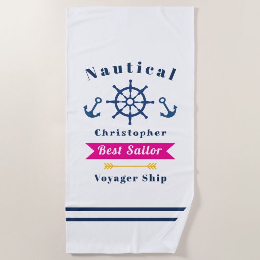 Nautic Best Sailor White Strandtuch (Vorderseite)