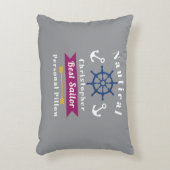 Nautic Best Sailor Wine Grau Dekokissen (Vorderseite(Vertikal))