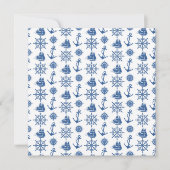 Nautic Birthday Party Blue and White Anchor Einladung (Vorderseite)