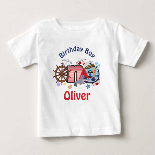 Nautic Birthday Shirt Nautical One Birthday (Vorderseite)