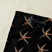 Nautic Black Blue Starfish Personalisiert Strandtuch (Beispiel)