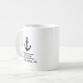 Nautic Black Custom Bootname Kaffeetasse (Vorderseite Links)