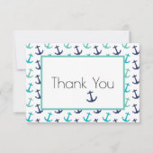 Nautic Blue Anchor Dankeskarte (Vorderseite)