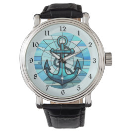 Nautic Blue Anchor Festglas Armbanduhr