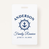 Nautic Blue Anchor Helm Family Wiedersehen Ausweis (Vorderseite)