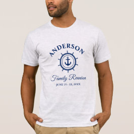 Nautic Blue Anchor Helm Family Wiedersehen Grau T-Shirt