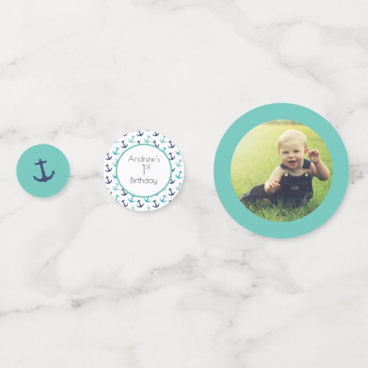 Nautic Blue Anchor Konfetti (Vorderseiten)