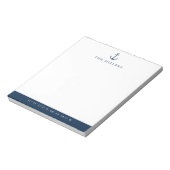 Nautic Blue Anchor Latitude/Längengrad benutzerdef Notizblock (Rotiert)
