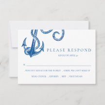 Nautic Blue Anchor Response Card