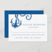 Nautic Blue Anchor Response Card Mitteilungskarte (Vorne/Hinten)