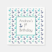 Nautic Blue Anchor Serviette (Vorderseite)