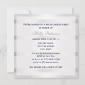 Nautic Blue Anchor Silver Wt BG SQ Bachelorette Einladung (Rückseite)