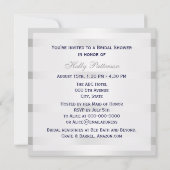 Nautic Blue Anchor Silver Wt BG SQ Brautparty Einladung (Rückseite)