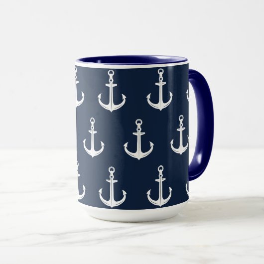 Nautic Blue Anchor Tasse (VorderseiteRechts)