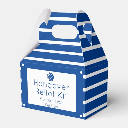 Nautic Blue and White Hangover Relief Kit Gevor Geschenkschachtel (Vorderseite)