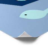 Nautic Blue Aquamarin Grau Sailboat Kinderzimmer P Poster (Ecke)