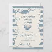 Nautic Blue Bow Bachelorette Weekend Einladung (Vorderseite)