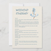 Nautic Blue Bow Bachelorette Weekend Einladung (Rückseite)