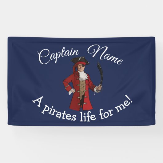 Nautic Blue Boy Pirate Banner (Horizontal)