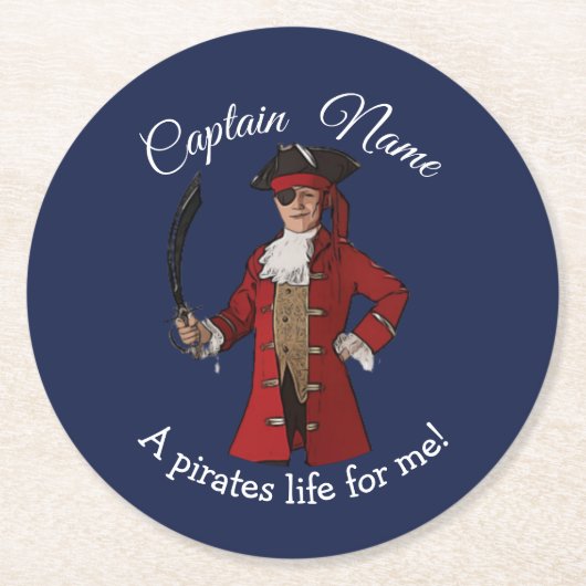 Nautic Blue Boy Pirate Untersetzer (Vorderseite)