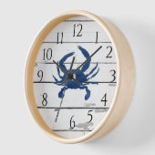 Nautic Blue Crab Shiplap Rustikale Dekoration Uhr (Winkel)