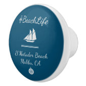 Nautic Blue Customizable Beach Life Keramikknauf (Rechts)