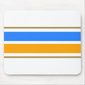 Nautic Blue, fett gelbe Streifen auf weiß Mousepad (Vorne)
