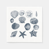 Nautic Blue Muscheln Serviette (Vorderseite)