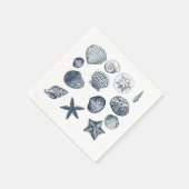 Nautic Blue Muscheln Serviette (Ecke)