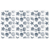 Nautic Blue Muscheln Tischdecke (Vorderseite (Horizontal))