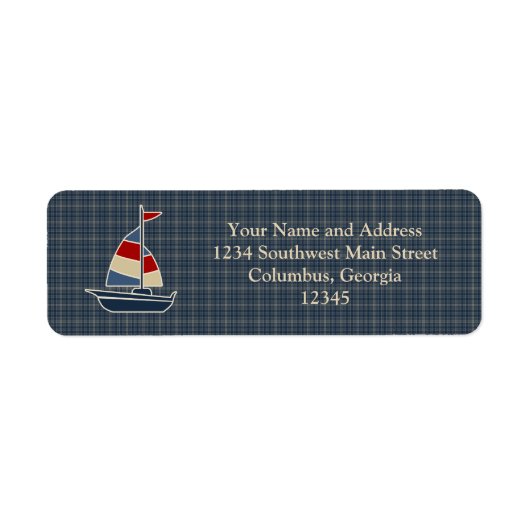 Nautic Blue, Red, Cream Sailboat Custom (Vorne)