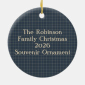 Nautic Blue, Red, Cream Sailboat Custom Keramikornament (Hinten)