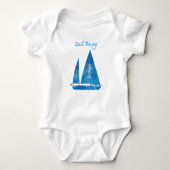 Nautic Blue Sailboat Baby Strampler (Vorderseite)