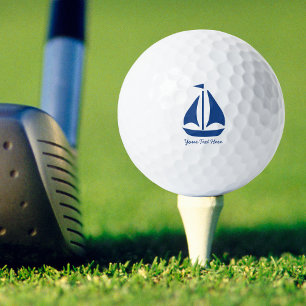 Nautic Blue Sailboat personalisiert Golfball