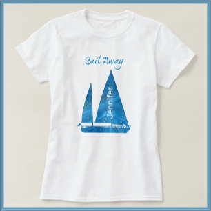 Nautic Blue Sailboat T-Shirt