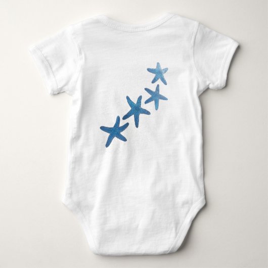 Nautic Blue Starfish Baby Strampler (Rückseite)