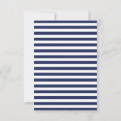 Nautic Blue Stripes Silver Anchor Wedding RSVP (Rückseite)