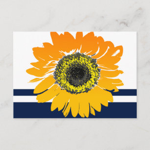 Nautic Blue Stripes Sonnenblume UAWG RSVP Karte