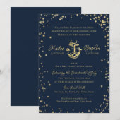 Nautic Blue Wedding Einladung (Vorne/Hinten)