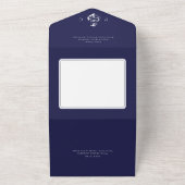 Nautic Blue & White Modern QR Code All In One Einladung (Außenbereich)