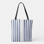 Nautic Blue White Strip MONOGRAM Tote Bag Tasche (Rückseite)