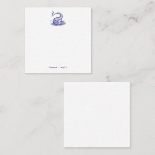 Nautic Blue White Vintag Sea Monster Fisch Mitteilungskarte