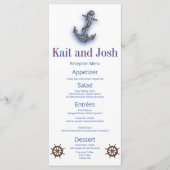 Nautic Boat Anchor Fabulous Sailing Wedding Menükarte (Vorderseite)