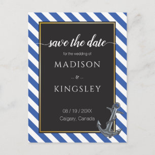 Nautic Boat Anchor Fabulous Sailing Wedding Postkarte